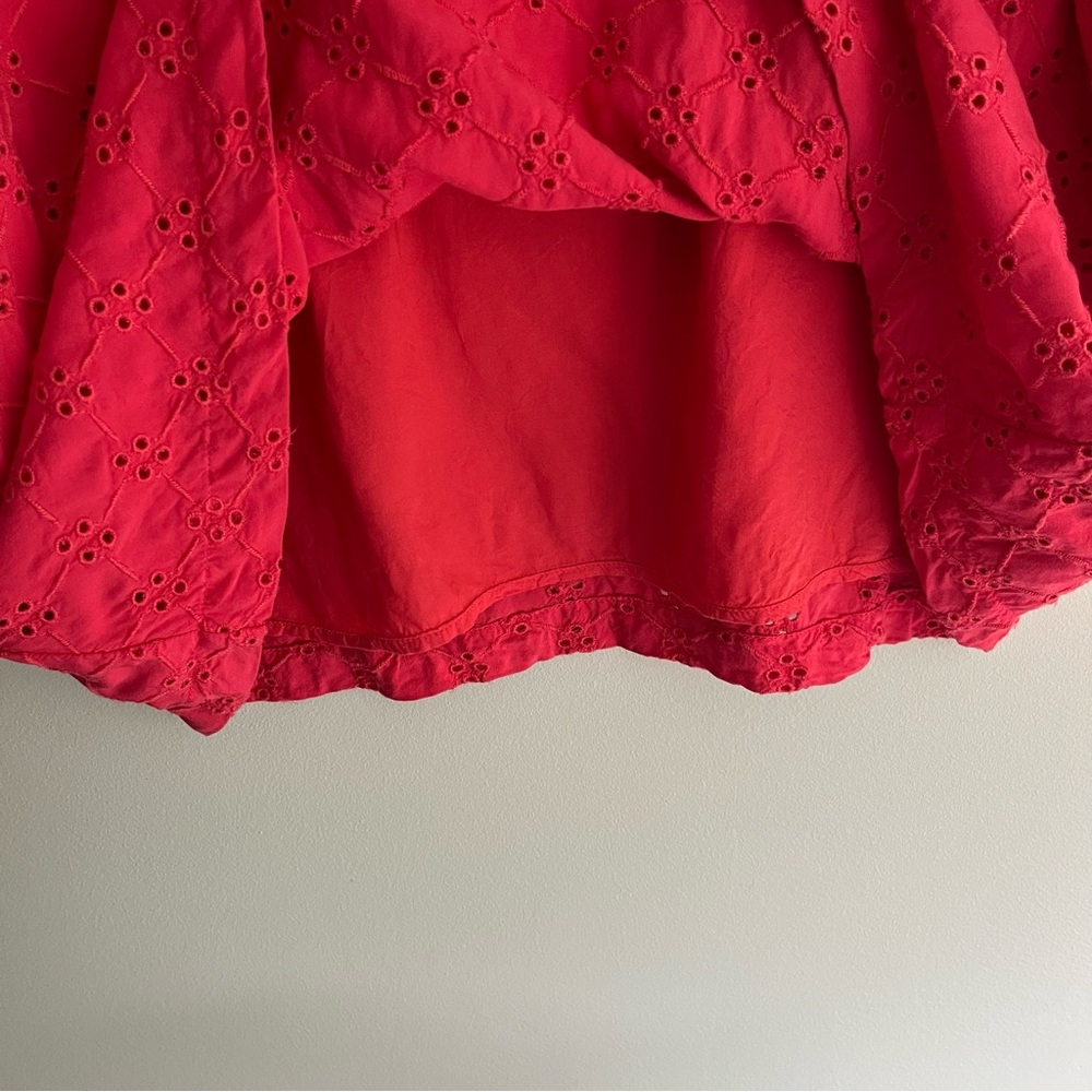 LOFT Pink Eyelet Short Sleeve Blouse - Picture 6 of 7